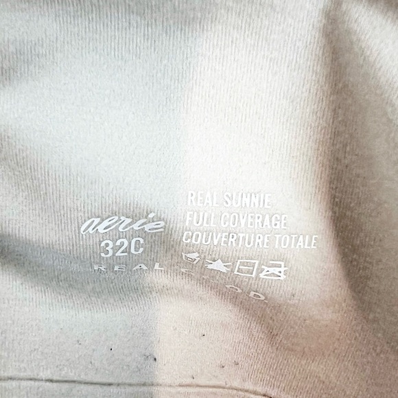 AERIE TAUPE REAL SUNNIE UNDERWIRE FULL COVERAGE BRA WITH STRETCH LACE WOMENS 32C - Picture 3 of 4